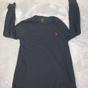 Polo Ralph Lauren Sleepwear‎ Shirt Mens Crew Neck Long Sleeve Black Size Small